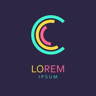 C harfi Logo. Vektör simgesi