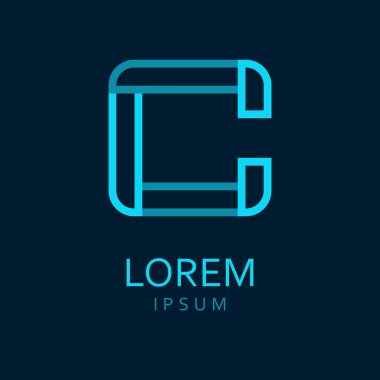 C harfi Logo. Vektör simgesi