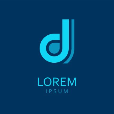  D harfi Logo. Vektör simgesi