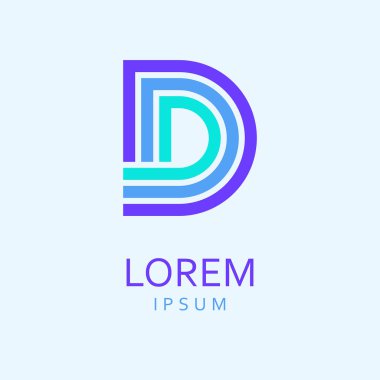 D harfi Logo. Vektör simgesi