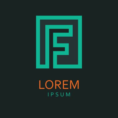 F harf Logo. Vektör simgesi