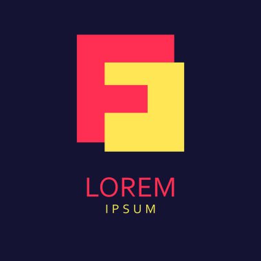 F harf Logo. Vektör simgesi