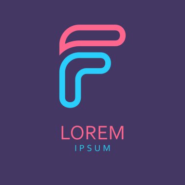 F harf Logo. Vektör simgesi