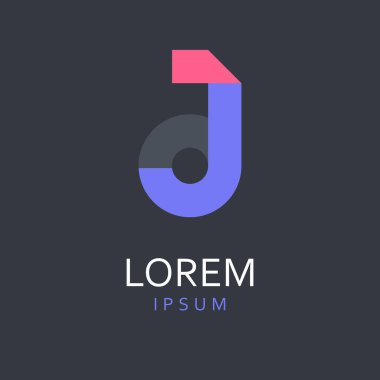 J harfi Logo. Vektör simgesi