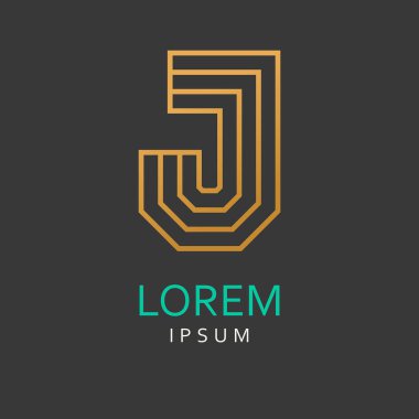 J harfi Logo. Vektör simgesi