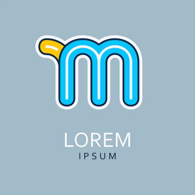 M harfi logosu. Vektör simgesi