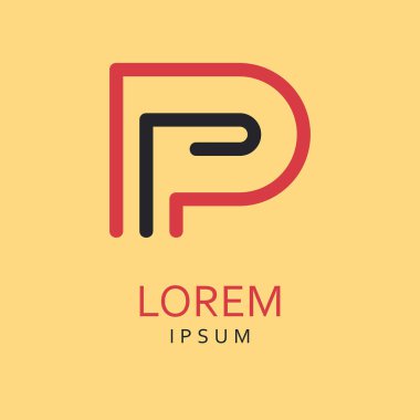 P harfi Logo. Vektör simgesi