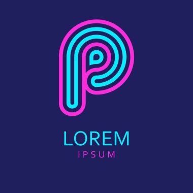 P harfi Logo. Vektör simgesi