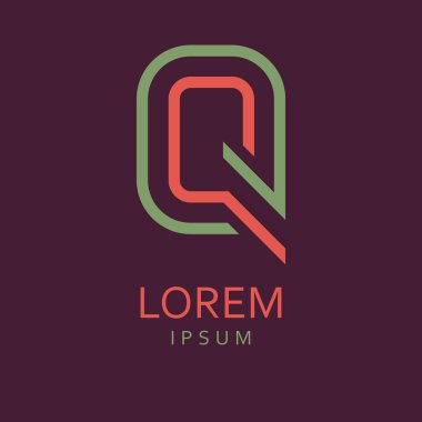 Q harfi Logo. Vektör simgesi