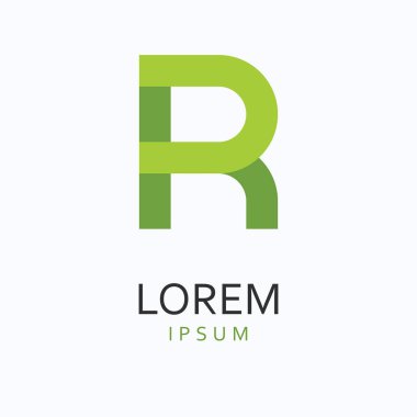 R harfi Logo. Vektör simgesi