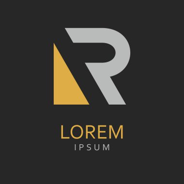 R harfi Logo. Vektör simgesi