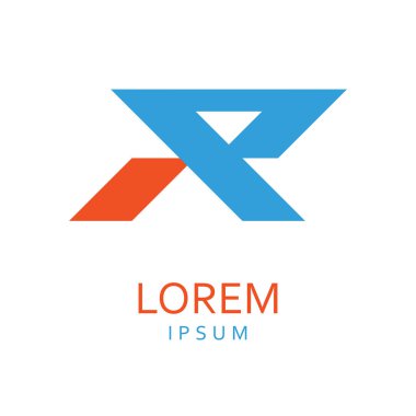 R harfi Logo. Vektör simgesi