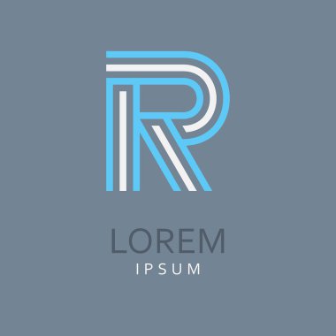 R harfi Logo. Vektör simgesi