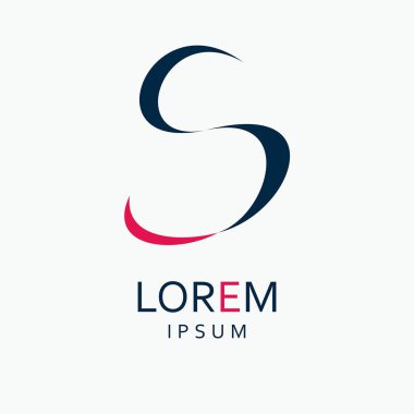 S harfi Logo. Vektör simgesi