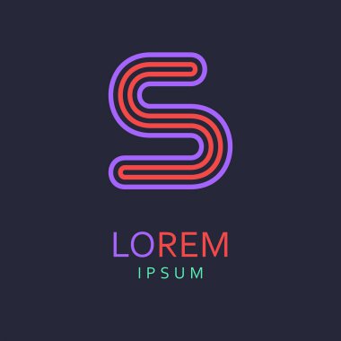 S harfi Logo. Vektör simgesi