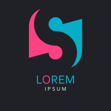 S harfi Logo. Vektör simgesi