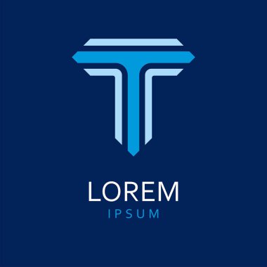  T harfi Logo. Vektör simgesi