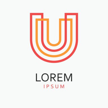 U harfi Logo. Vektör simgesi