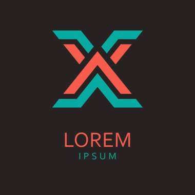 Mektup Logo x. Vektör simgesi