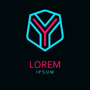 Y harfi Logo. Vektör simgesi