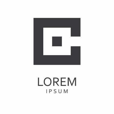 C harfi Logo. Vektör simgesi