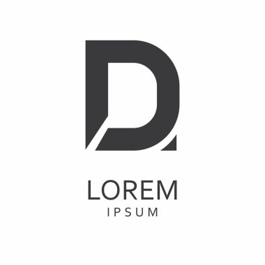 D harfi Logo. Vektör simgesi