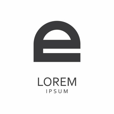 E mektup Logo. Vektör simgesi
