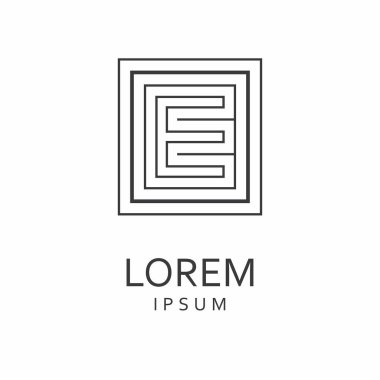 E mektup Logo. Vektör simgesi