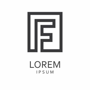 F harf Logo. Vektör simgesi
