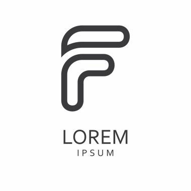 F harf Logo. Vektör simgesi