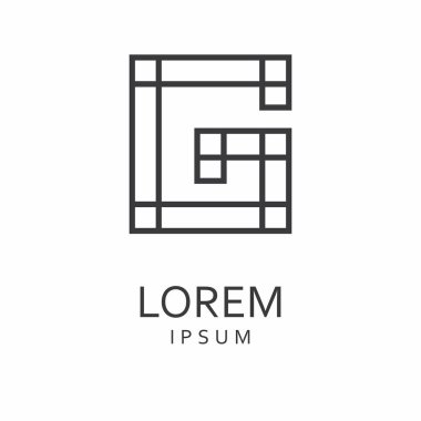 G harfi Logo. Vektör simgesi