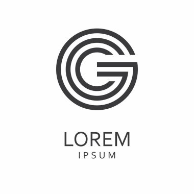 G harfi Logo. Vektör simgesi