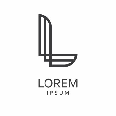 L harfi Logo. Vektör simgesi