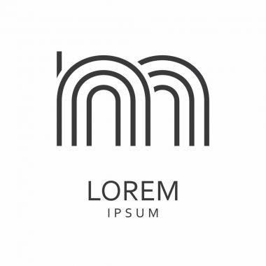 M harfi logosu. Vektör simgesi