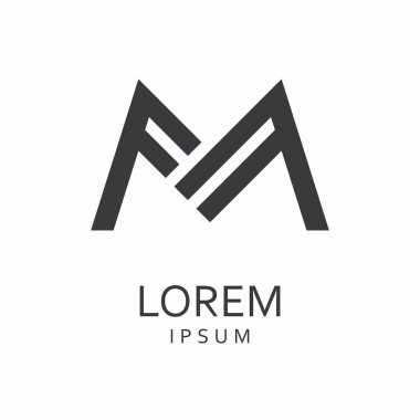 M harfi logosu. Vektör simgesi