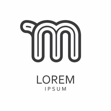 M harfi logosu. Vektör simgesi