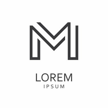 M harfi logosu. Vektör simgesi