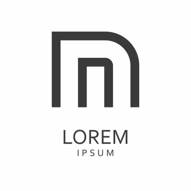 N harfi Logo. Vektör simgesi