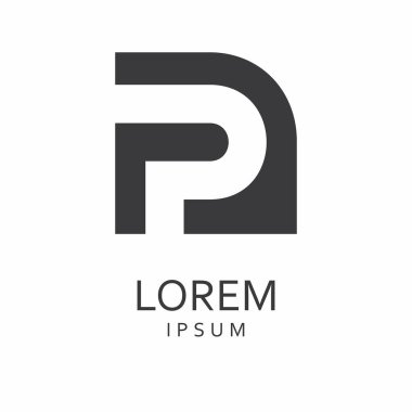 P harfi Logo. Vektör simgesi