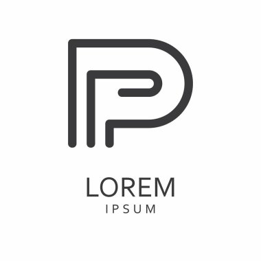 P harfi Logo. Vektör simgesi