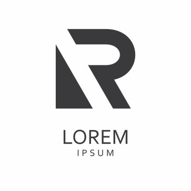 R harfi Logo. Vektör simgesi