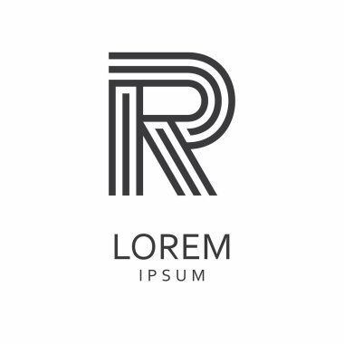 R harfi Logo. Vektör simgesi