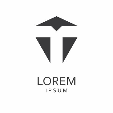 T harfi Logo. Vektör simgesi