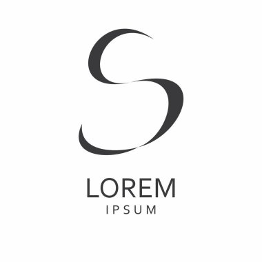 S harfi Logo. Vektör simgesi