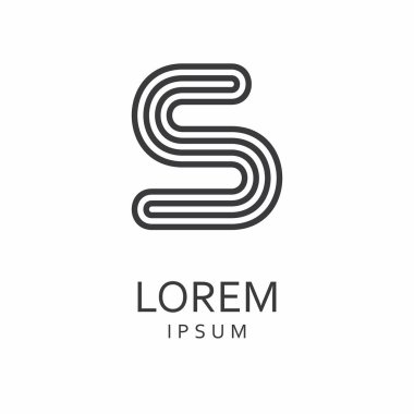S harfi Logo. Vektör simgesi