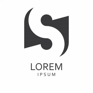 S harfi Logo. Vektör simgesi