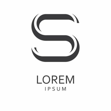 S harfi Logo. Vektör simgesi