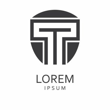 T harfi Logo. Vektör simgesi