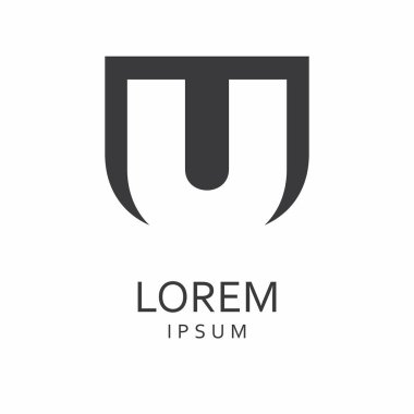 U harfi Logo. Vektör simgesi