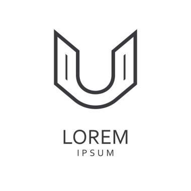 U harfi Logo. Vektör simgesi
